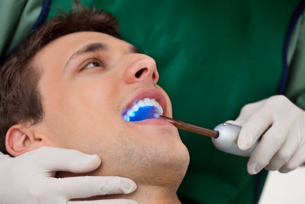 Man undergoing cosmetic dentistry