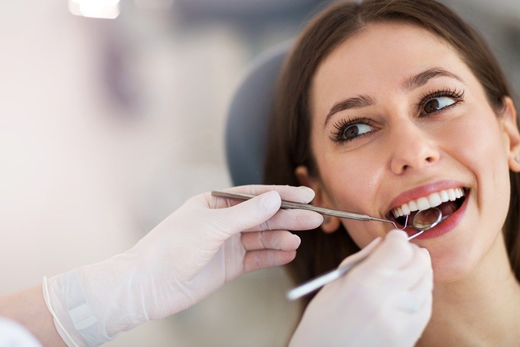 Dental check up on a woman