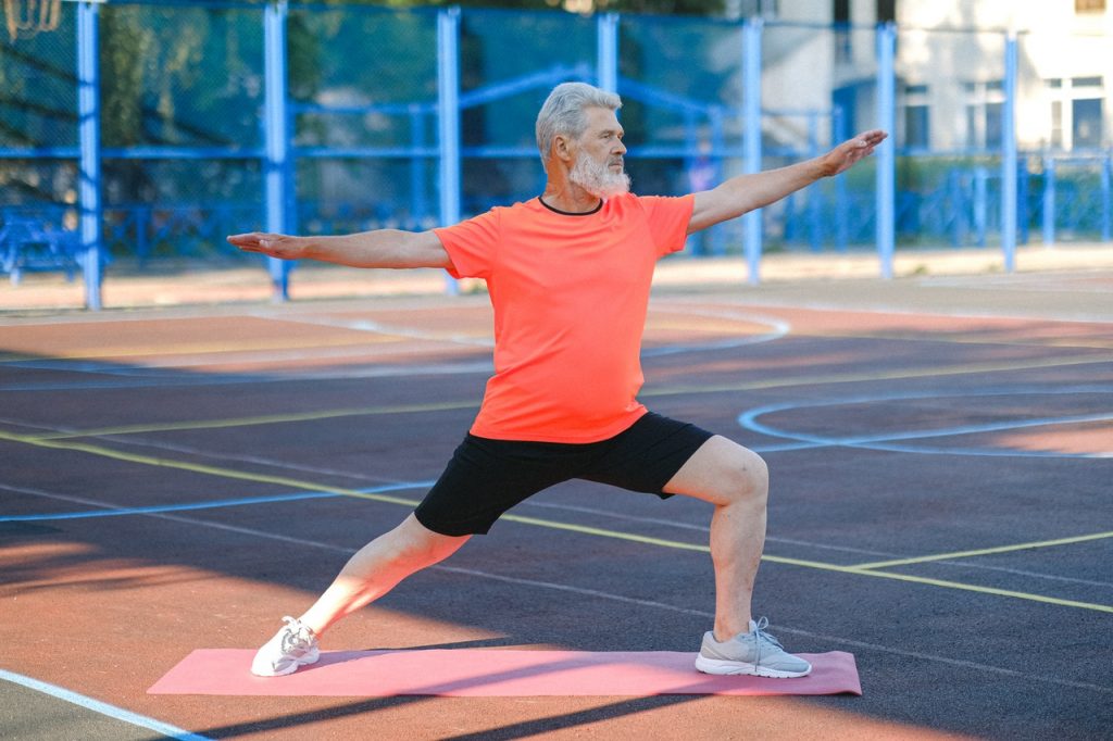 Old man exercising