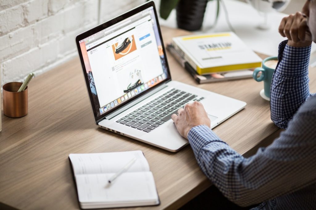 man using a laptop