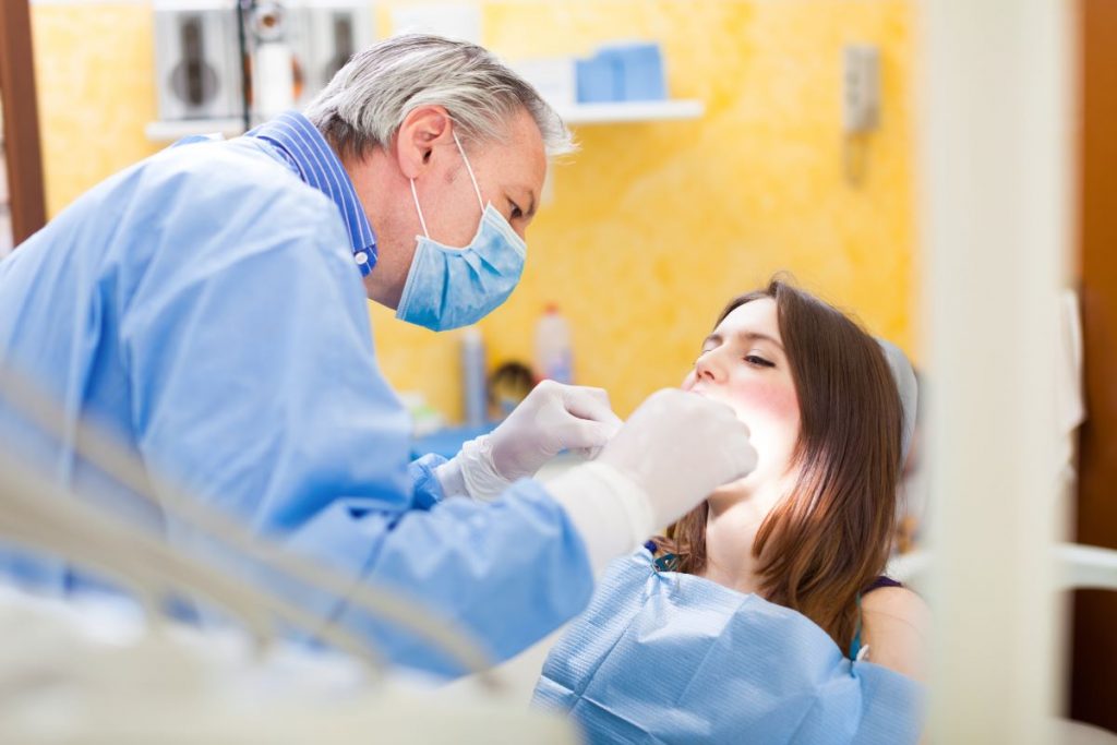 dentist working on patient