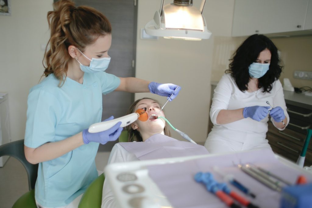 dentist working on patient